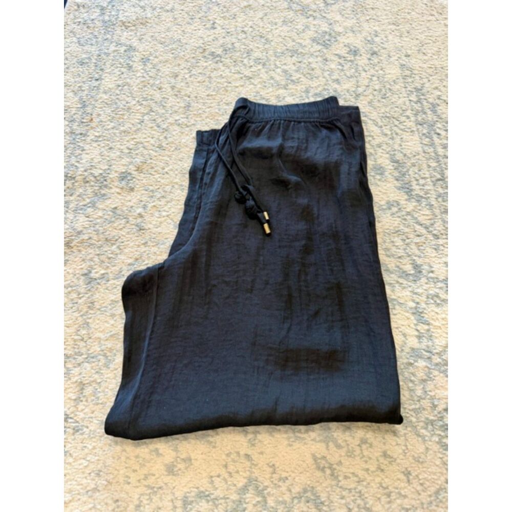 Joie Black Size Small Silky Wide Leg Drawstring Pants